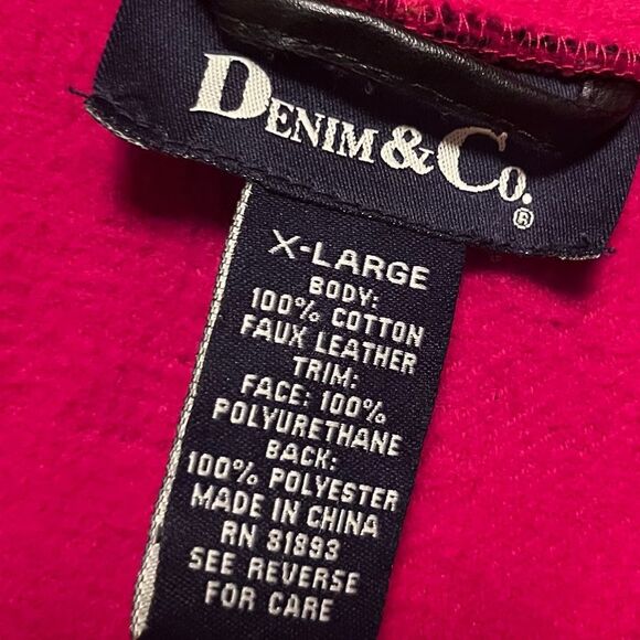 Vintage Denim & Co Windowpane Red Plaid Toggle Coat Y2K - Picture 9 of 9